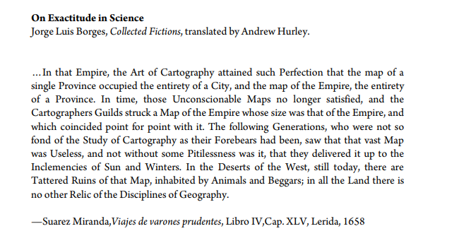 A copy of Borges's "On Exactitude in Science" in plain text.