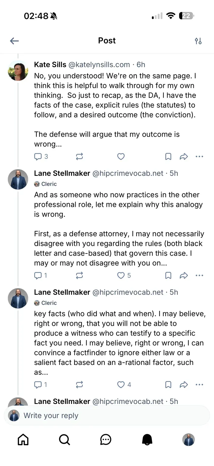 A screenshot of a Bsky thread. I begin explaining my thesis as developed more fully below.