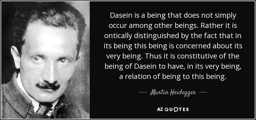 A quote from Heidegger about Casein