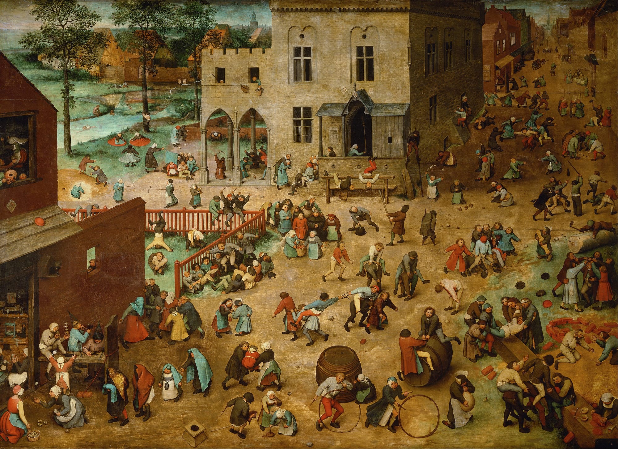 Bruegel's painting of a town square filled with more than two hundred children playing dozens of different games.