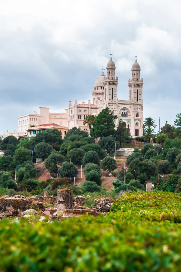 The Basilica of St. Augustine rises on a hilltop in Annaba, Algeria