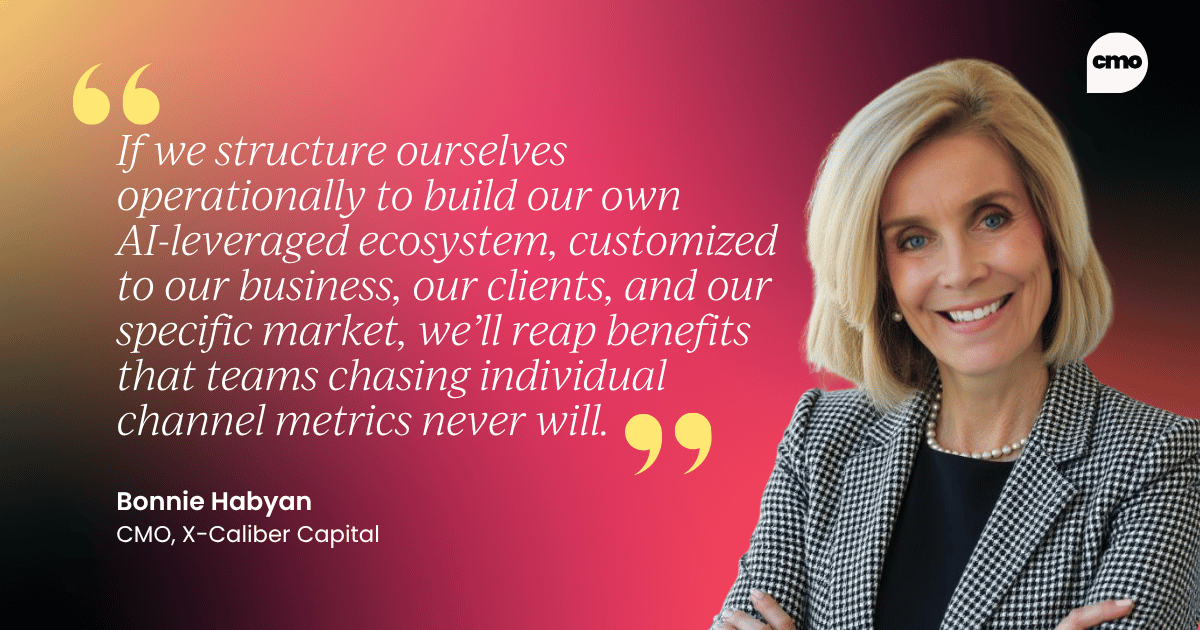 "f we structure ourselves operationally to build our own AI-leveraged ecosystem, customized to our business, our clients, and our specific market, we’ll reap benefits that teams chasing individual channel metrics never will." – Bonnie Habyan