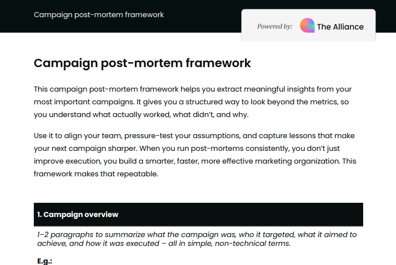Campaign post-mortem framework