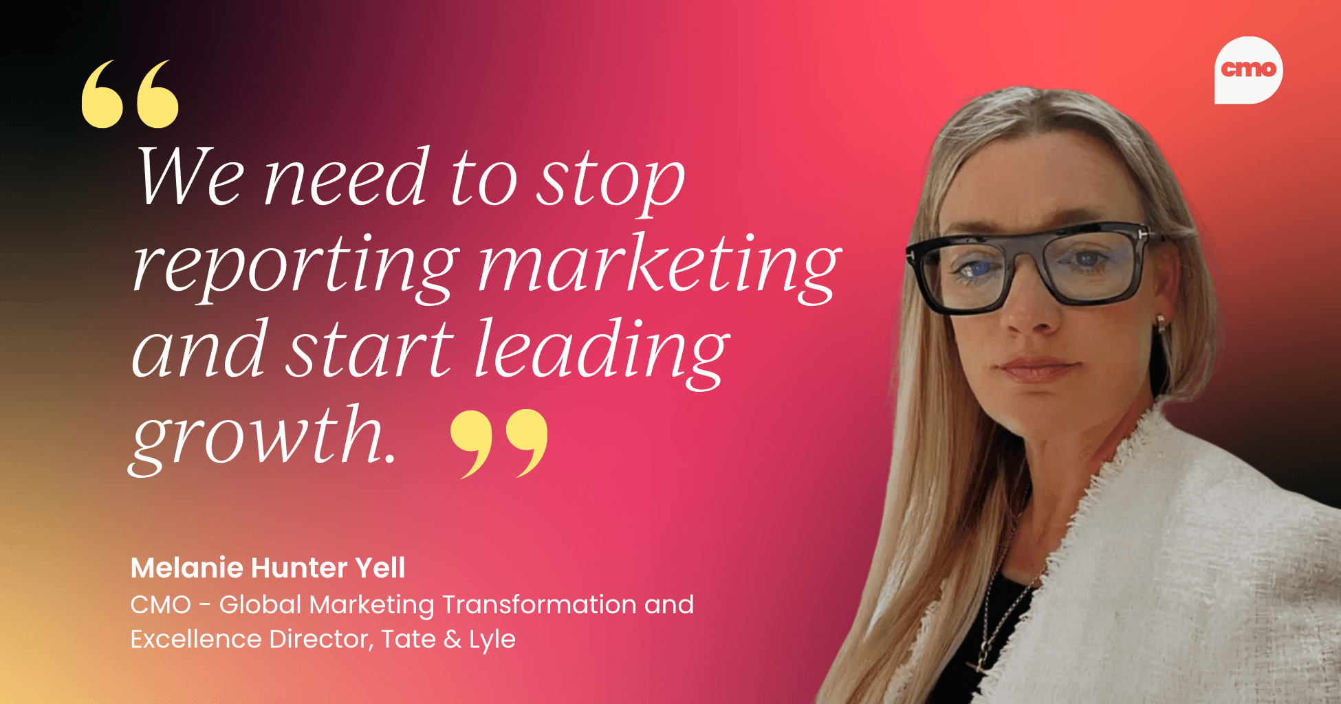 Marketing and finance - quote - we need to stop reporting marketing and start leading growth
