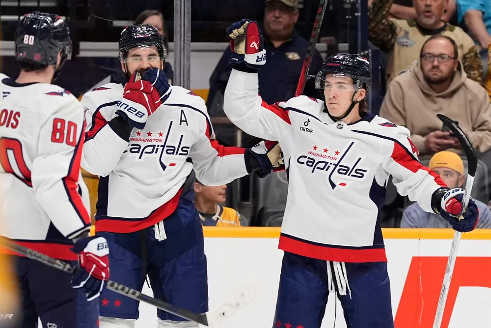 Cole Hutson scores twice as the Capitals beat the Predators 4-3