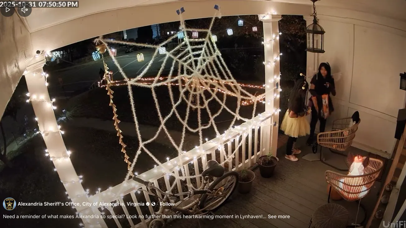 Alexandria children share Halloween candy with empty bowl