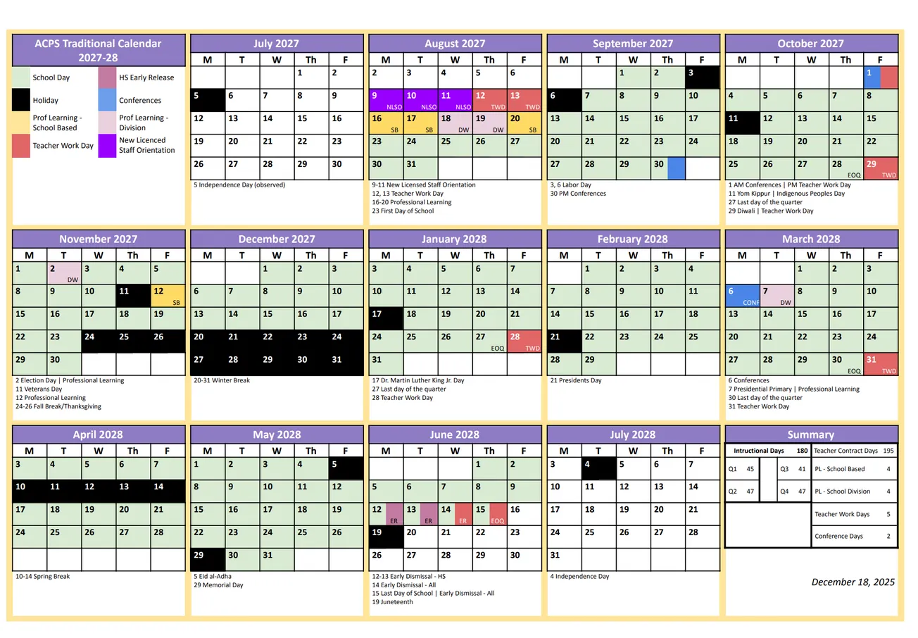 Alexandria School Board approves 2027-28 academic calendars