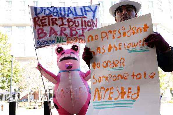 Protesters gather at Alexandria courthouse as judge questions Trump prosecutor's authority