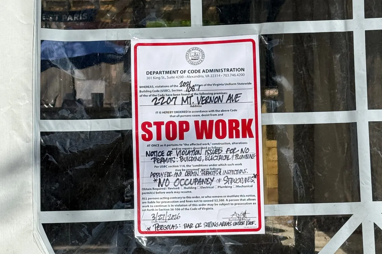 Alexandria issues stop work order on Gustave Boulangerie's outdoor structure