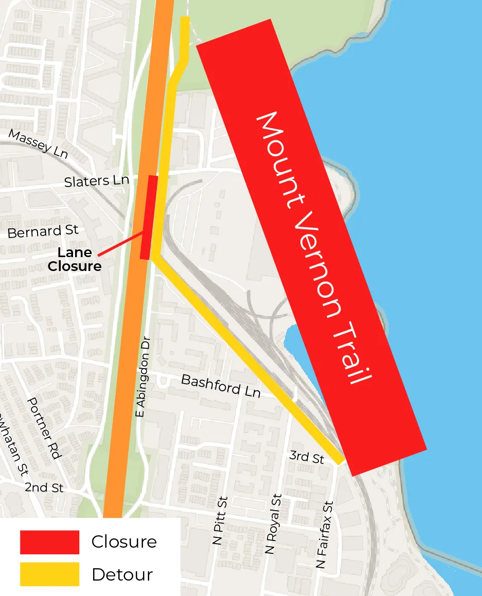 Mount Vernon Trail to close near Old Town for shoreline repairs starting Friday