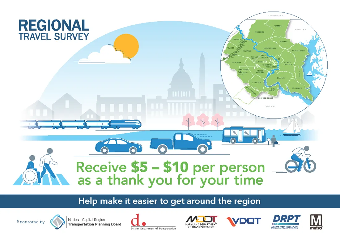 Major regional transportation survey launches across DMV, seeking input from 300,000 households