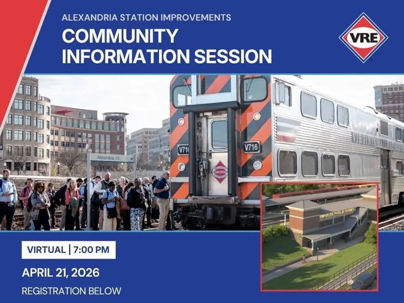 VRE schedules virtual meeting on Alexandria Union Station construction impacts