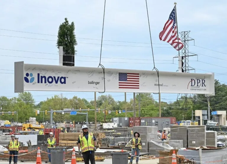Inova marks structural milestone at new Alexandria campus