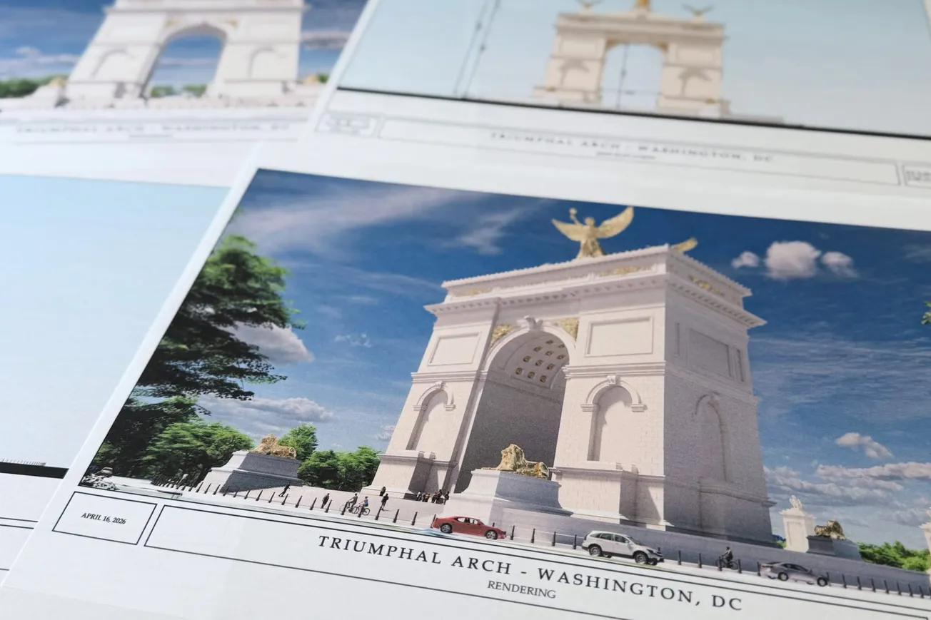 Trump's Washington arch plan includes golden-winged figure, eagles, lions and 'One Nation Under God'