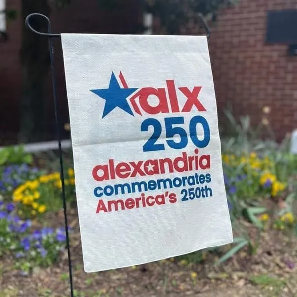 Alexandria unveils America250 garden flag as 250th events build through summer