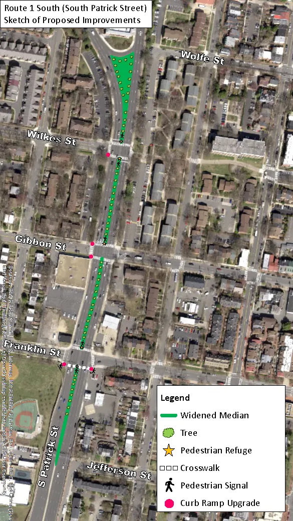 Alexandria begins work to improve pedestrian safety on South Patrick Street
