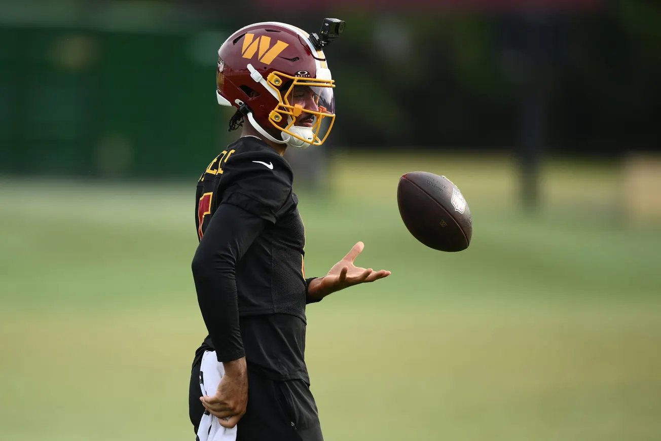 Intensity rises at Commanders training camp during the first padded practice