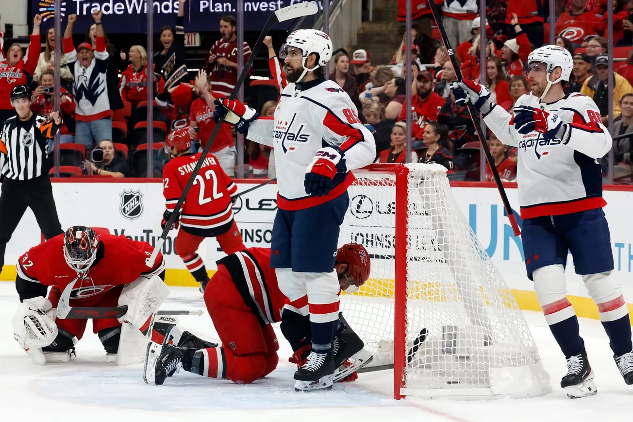 Tuch scores twice in his first game for Washington, helping the Capitals beat the Hurricanes 5-2