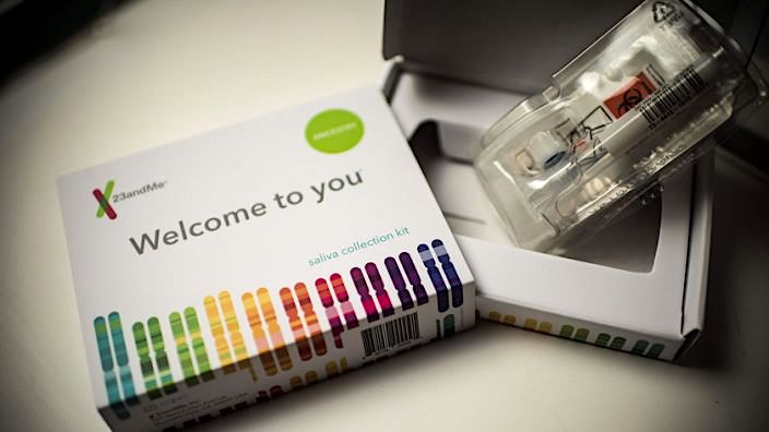 23andme kit test adn salive