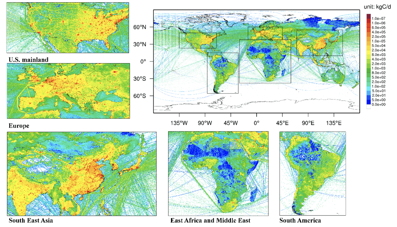 carte distribution mondiale emissions co2 fossiles 2020