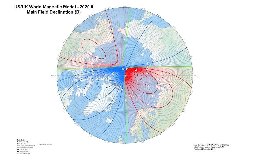 carte emplacements poles magnetiques 2020