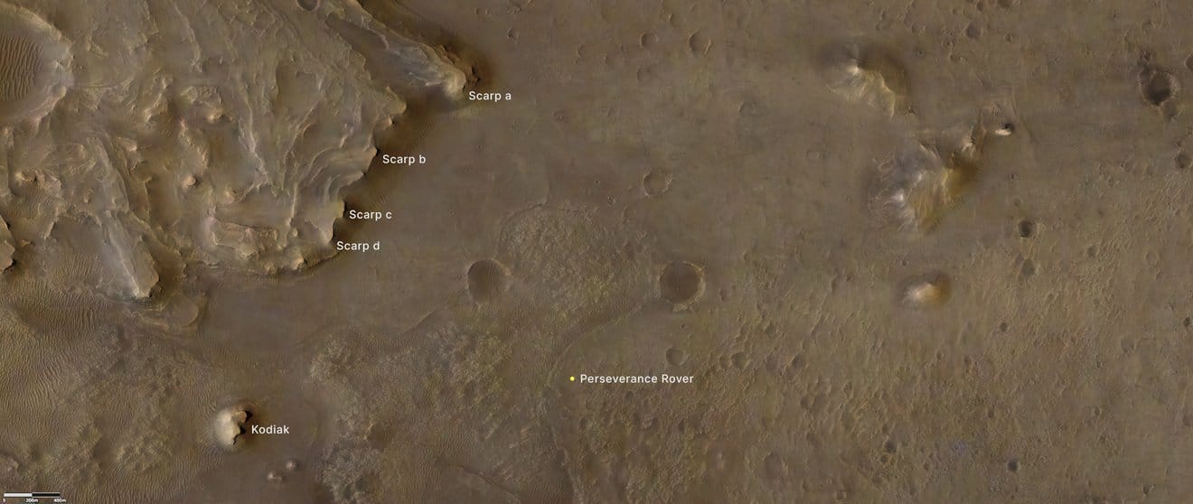 emplacement perseverance delta mars