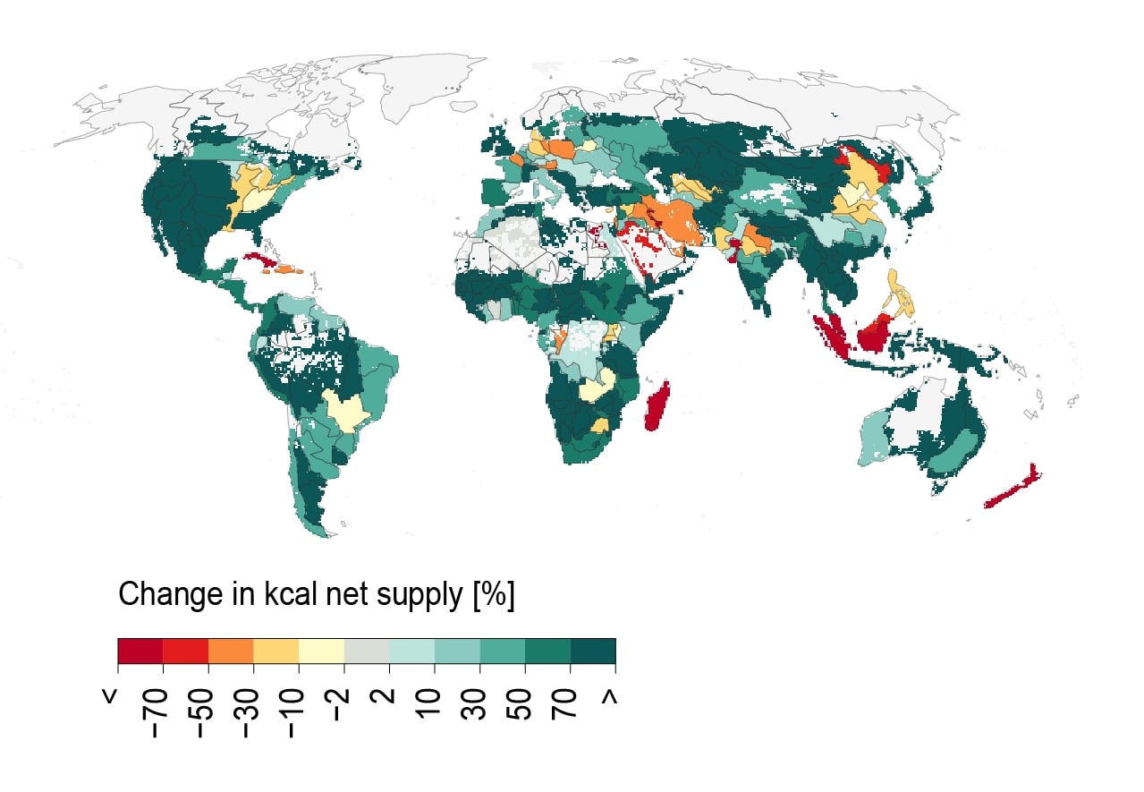 production alimentaire potentiel mondial carte