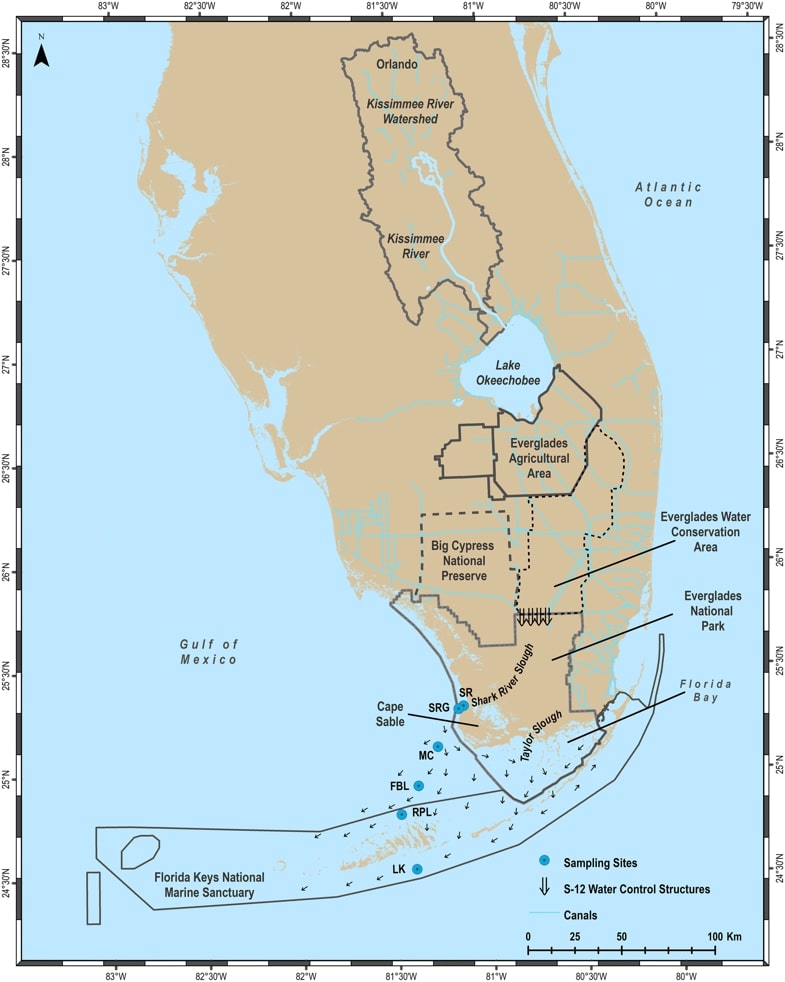 recifs coraliens floride sanctuaire carte