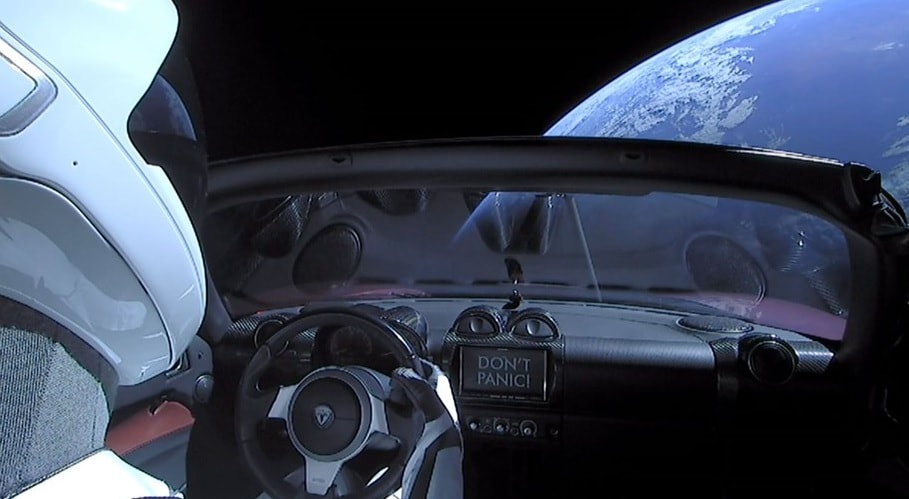 spacex tesla roadster arch