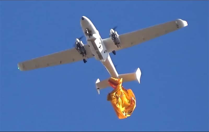 test largage radeau drone ar5 tekever