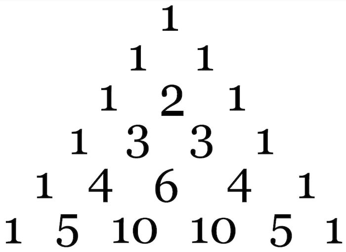 triangle pascal premieres lignes