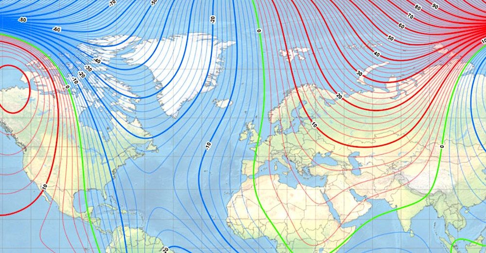 Le pôle Nord magnétique de la Terre continue de dériver rapidement et traverse le premier méridien