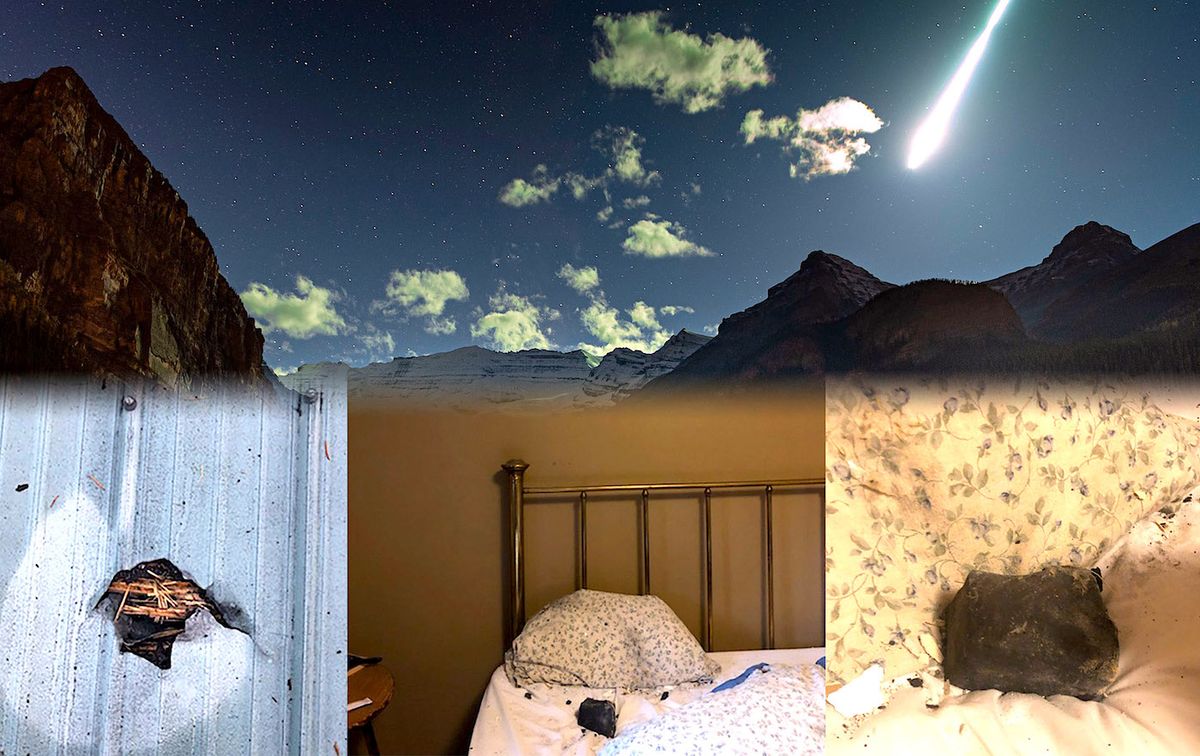 Une femme a failli être tuée par une météorite qui s'est écrasée sur son lit après avoir traversé le toit