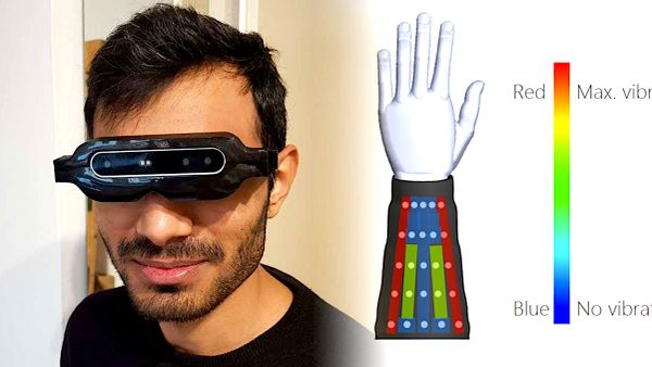 Des lunettes infrarouges connectées à un brassard pour aider les aveugles à s'orienter