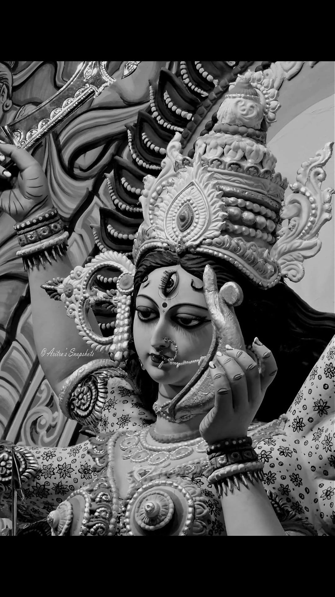 maa durga wallpaper black and white