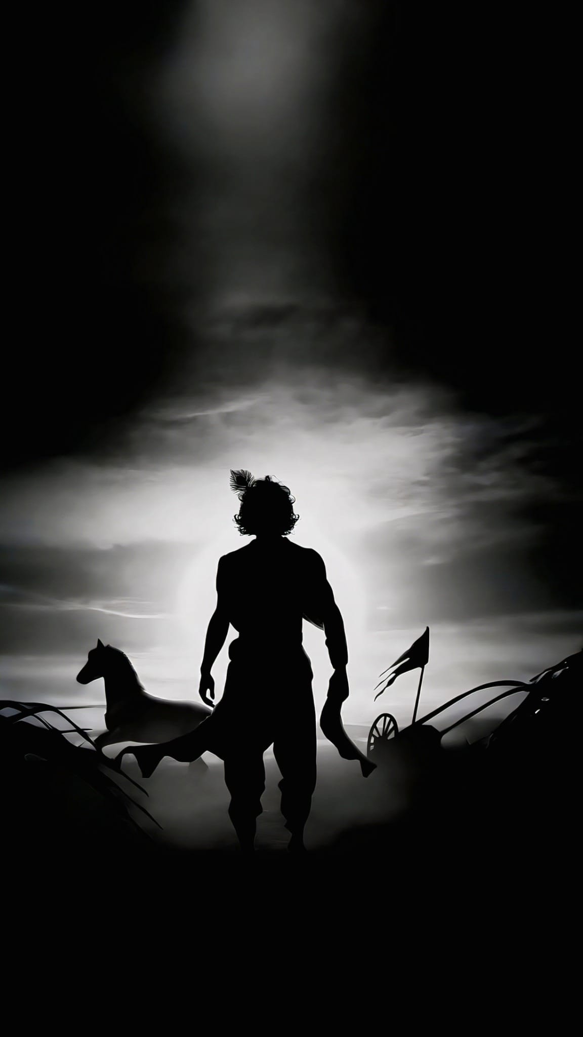 lord krishna wallpaper black and white