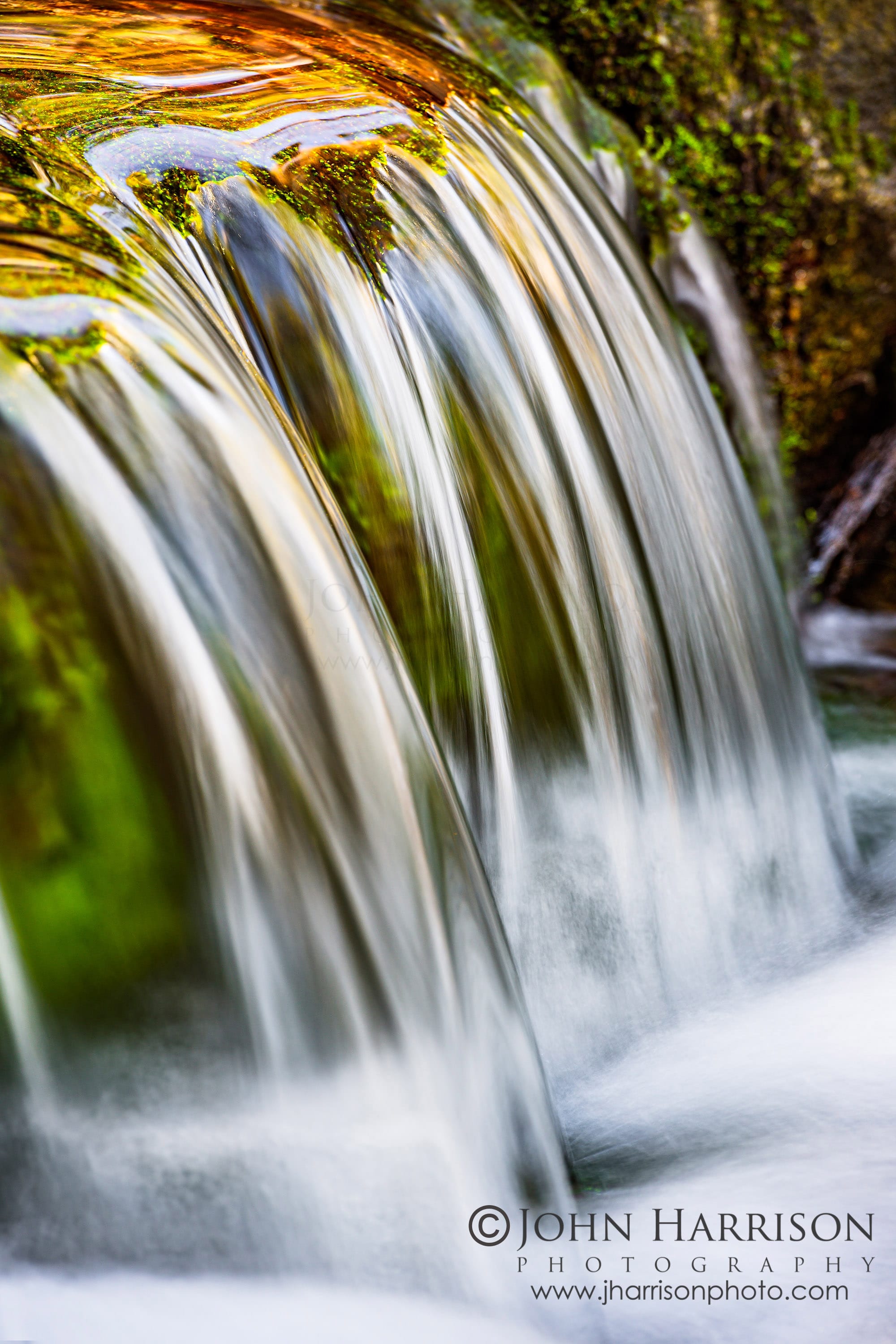 Fine Art Print of Fern Spring waterfall long exposure with smooth flowing water, Yosemite National Park California fine art photography