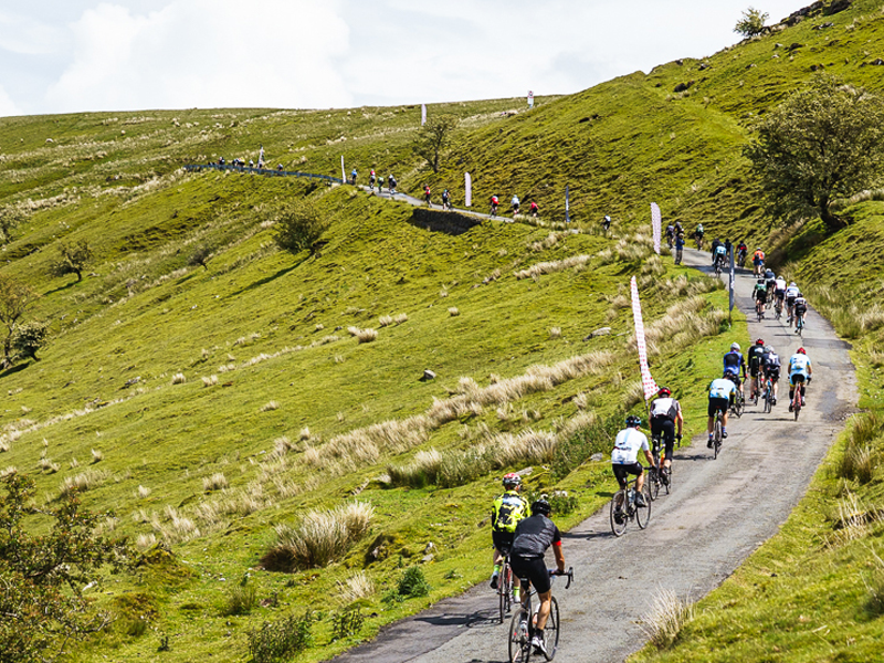 Cyclist riding in Wales