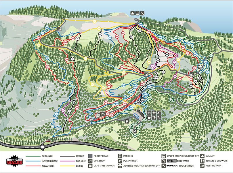 Bike Park Wales trail map