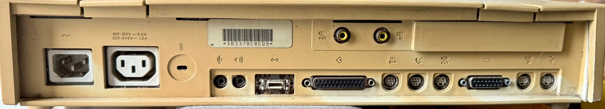 Rear view of Centris 660av showing the port selection