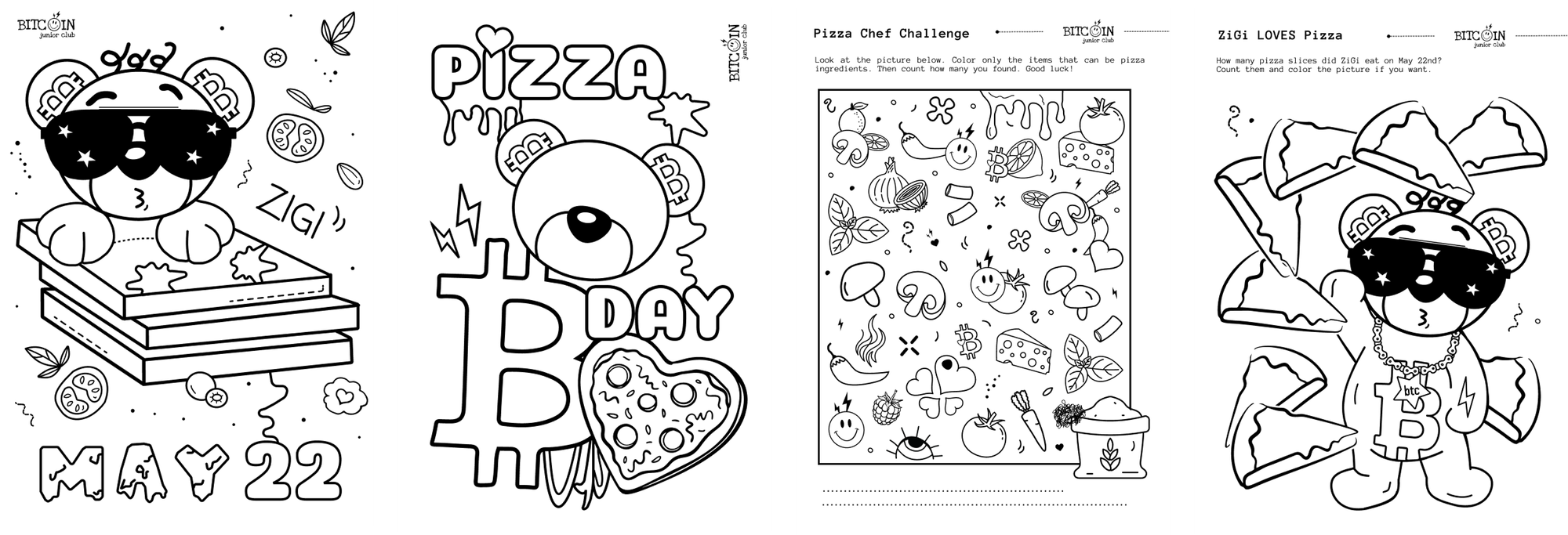 free printables for kids - Bitcoin Pizza Day