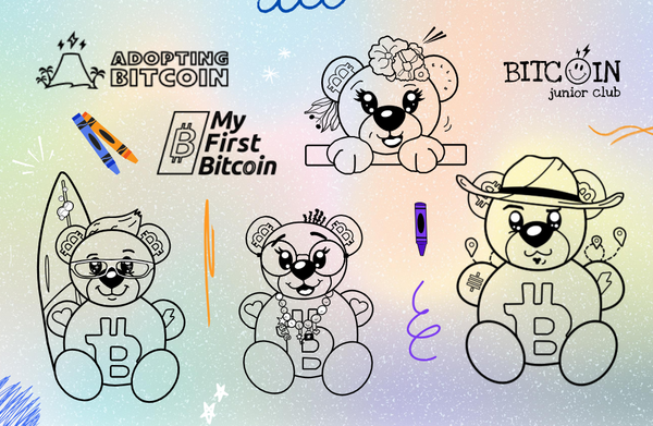 Bitcoin-themed colouring sheets for kids - Bitcoin Familia 2025 SV