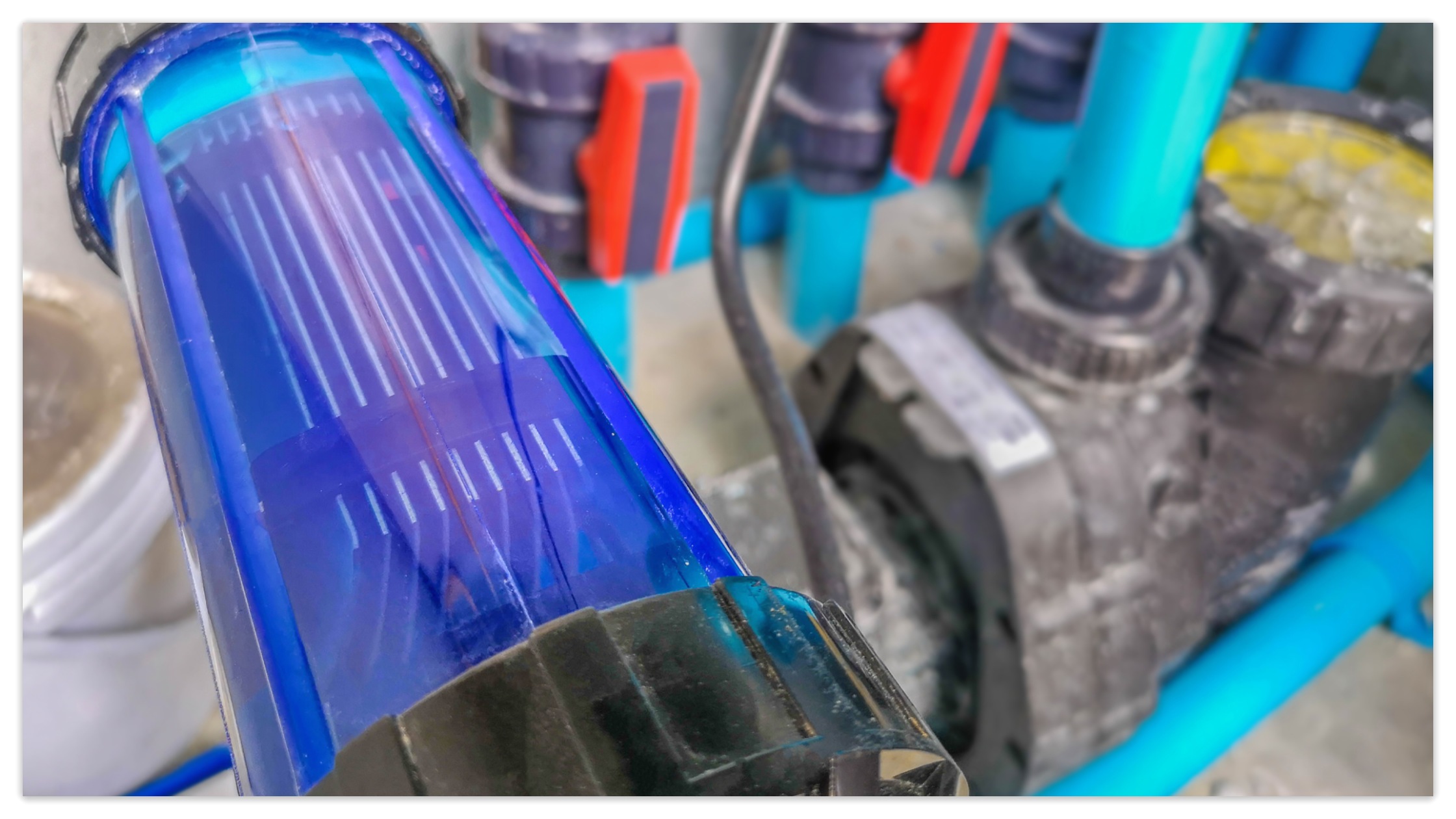 The salt cell in a salt chlorine generator.