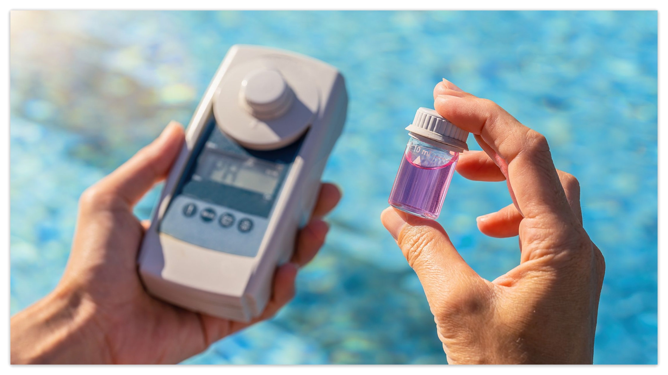 Testing pool water pH level