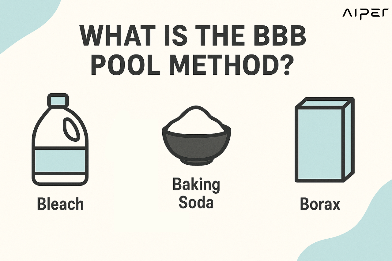 BBB pool method = Bleach + Baking Soda + Borax)