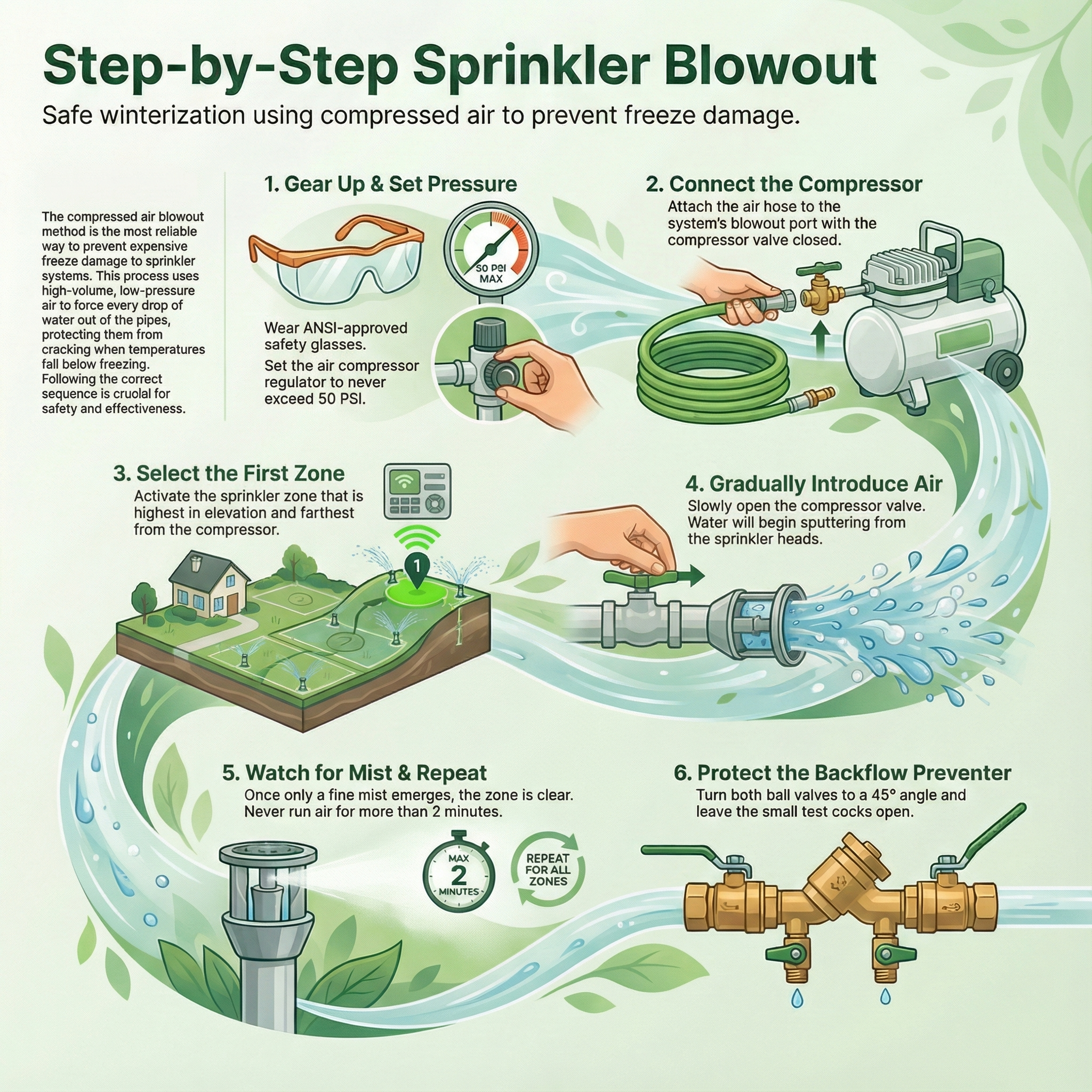 a step-by-step guide about how to blow out your sprinkler