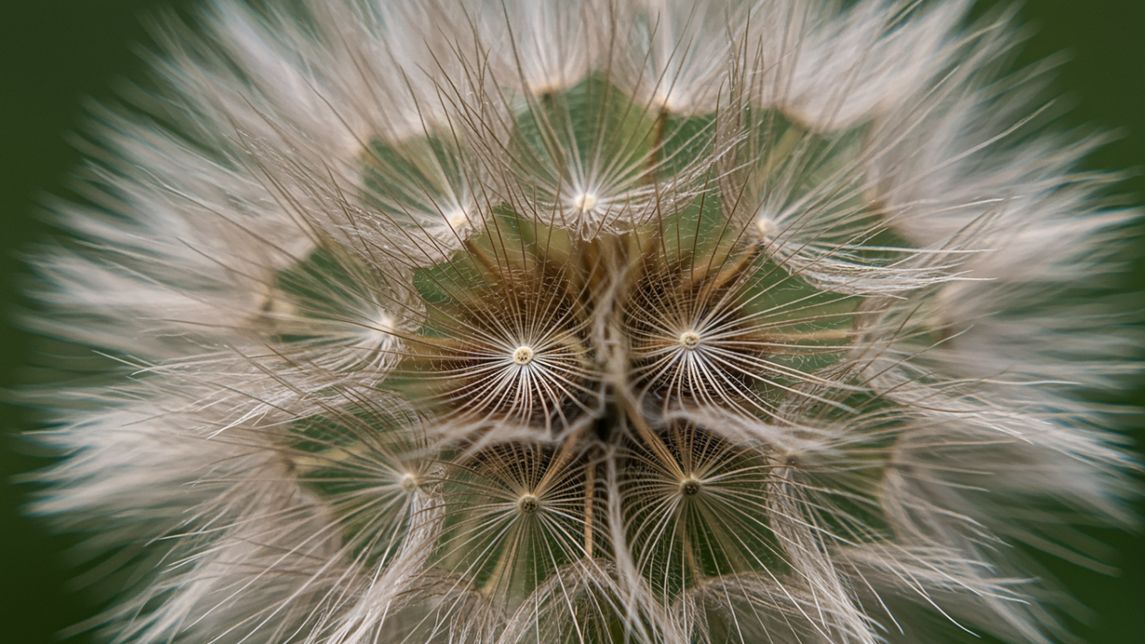 A fully mature dandelion seed head showing it is too late to spray for weeds.