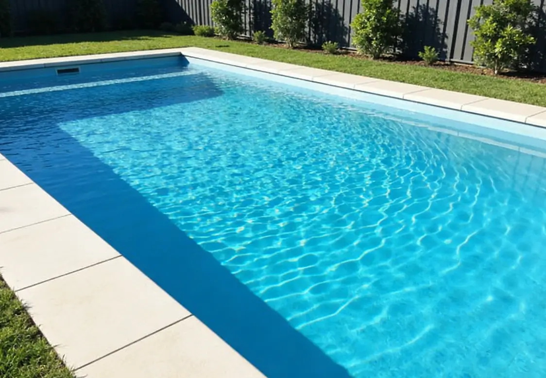 Sparkling clear pool water in a well-maintained backyard resulting from effective circulation practices.