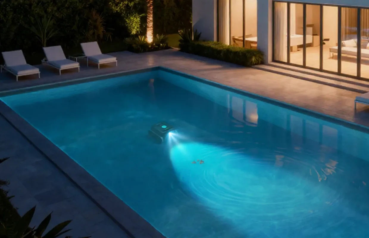 Aiper Scuba V3 robotic cleaner cleaning  pool.