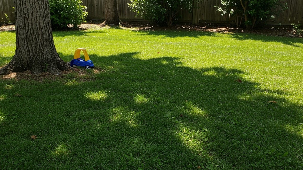A sunny suburban street corner in Australia during a dry spell, representing local council water restriction stages.